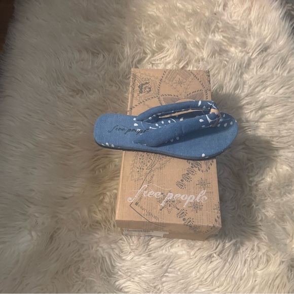 Free People Polka Dot Blue Slippers - Picture 1 of 4